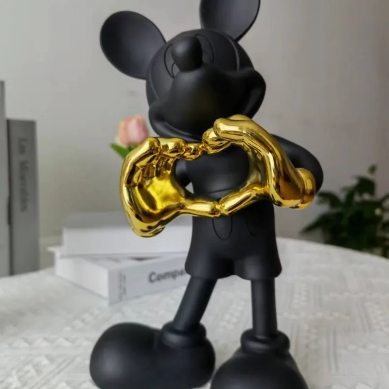 30cm Disney Mickey Mouse Figure Mickey Welcome Guests Toy Resin Model Love Sitting Home Furnishing Birthday Christmas Gifts