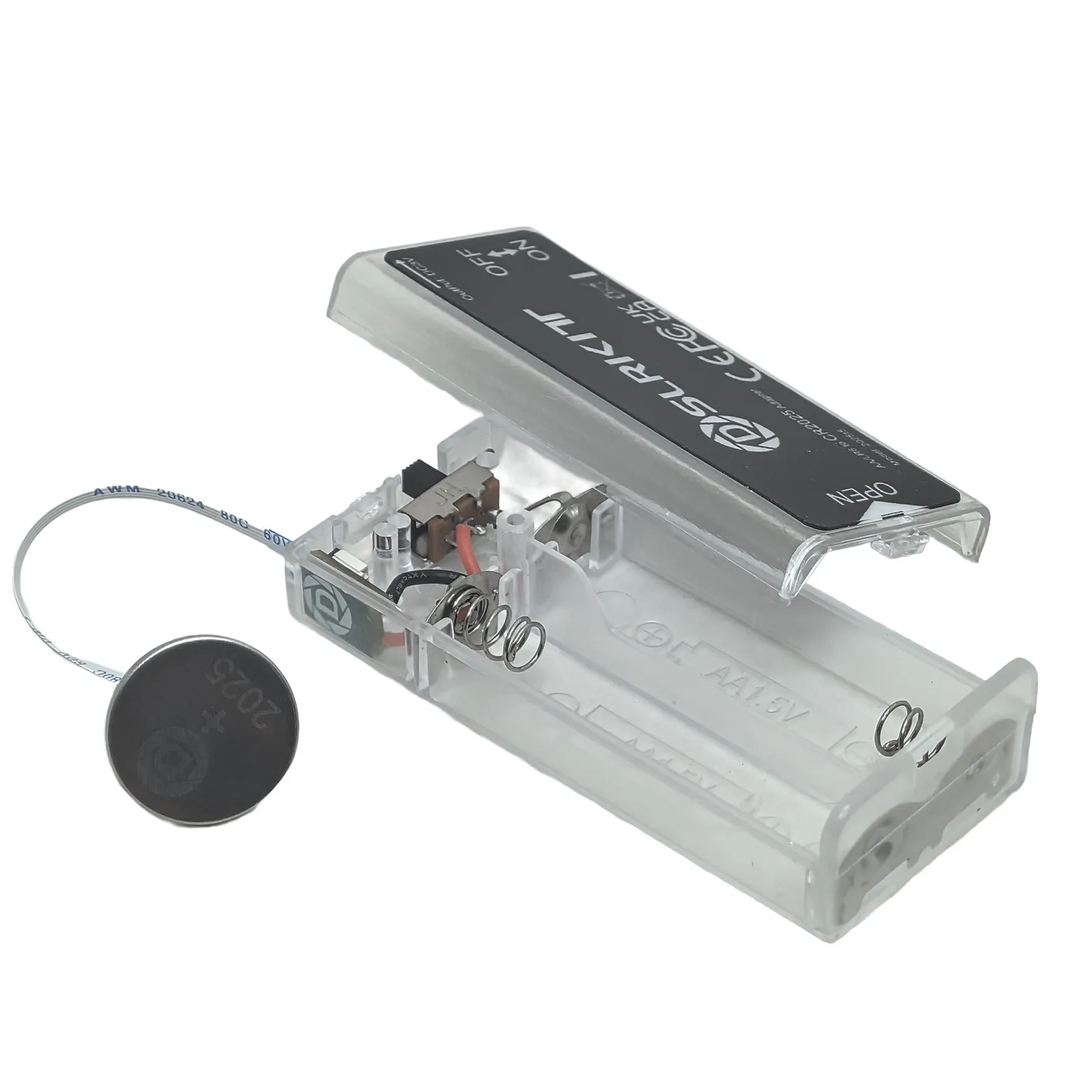 AA/LR6 to CR2025 Dummy Battery Adapter Converter With ON/OFF Switch Thin FFC Cable