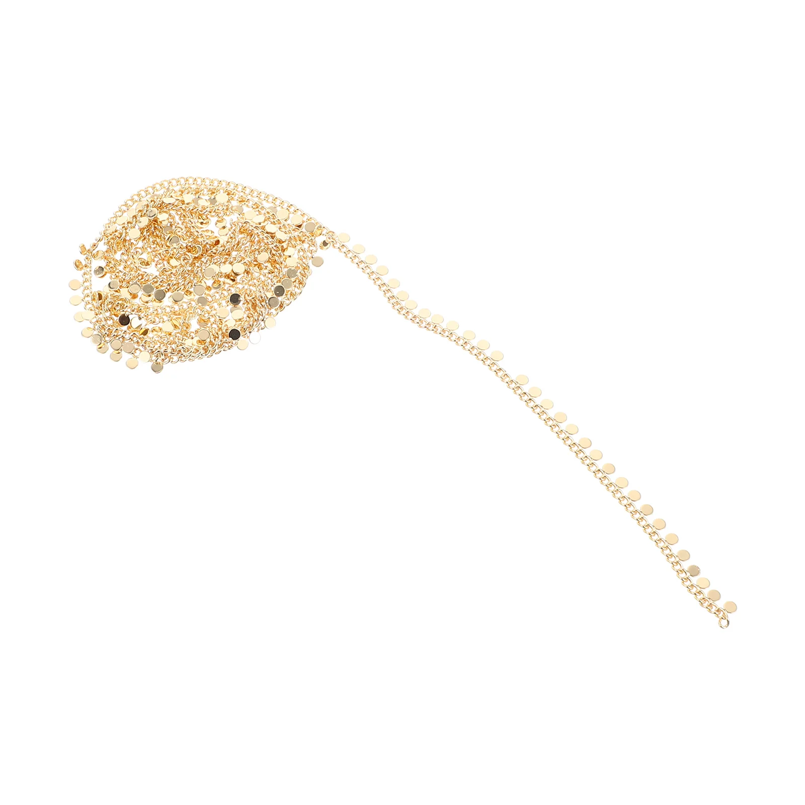 

Alloy Disc Necklace Chains for Jewelry Making Golden Stainless Flat Chain Decorative DIY Craft Sewing Shoe Bag Dress