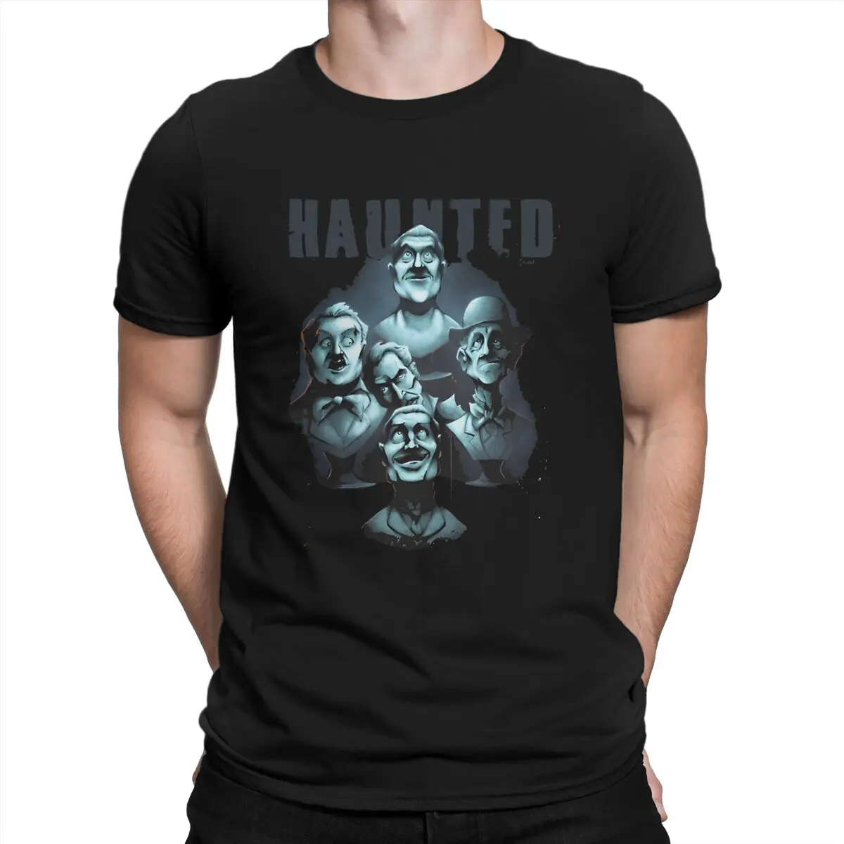 The Scary Face Man's TShirt The Haunted Mansion O Neck Tops 100% Cotton T Shirt Humor Top Quality Birthday Gifts