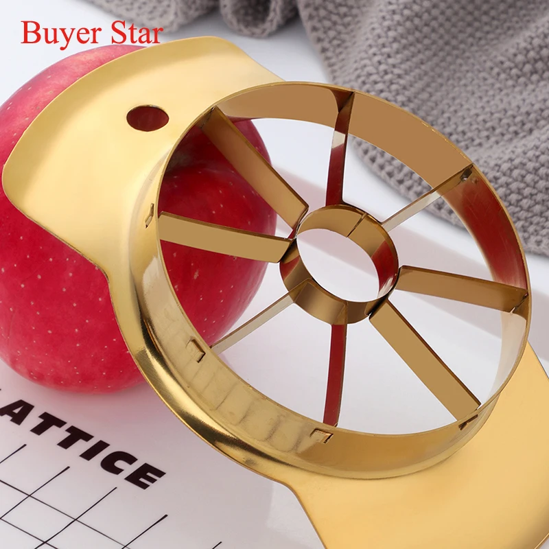 1pcs Gold Apple Cutter Slicer Stainless Steel Fruit Cutter Pear Peeler Metal Vegetable Fruit Divider tools Bar Kitchen gadgets