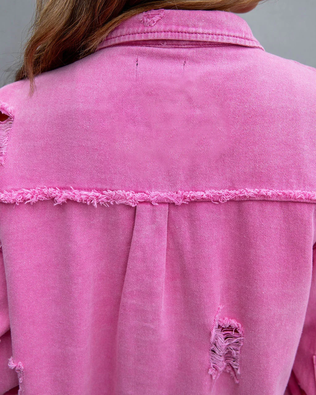 여성 데님 재킷 가을 긴 소매 턴 다운 칼라 포켓 캐주얼 디스트레스드 빈티지 찢어진 진 코트