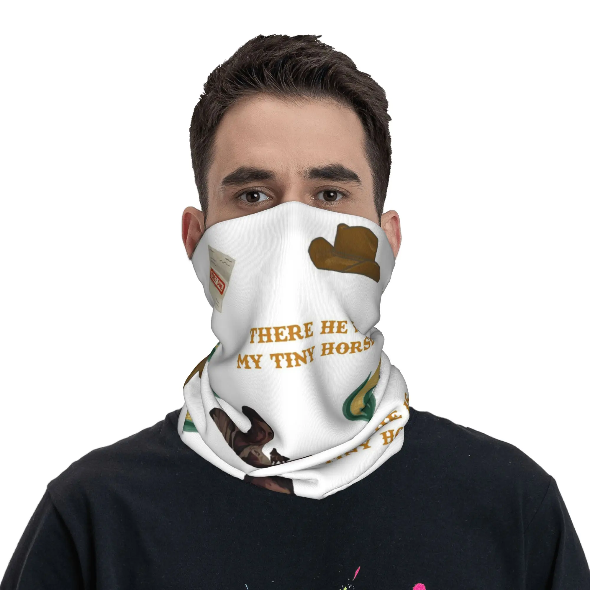 Tiny Horse Timothee Chalamet SNL Bandana Neck Gaiter Printed Wrap Scarf Headband Hiking Fishing for Men Women Adult Washable