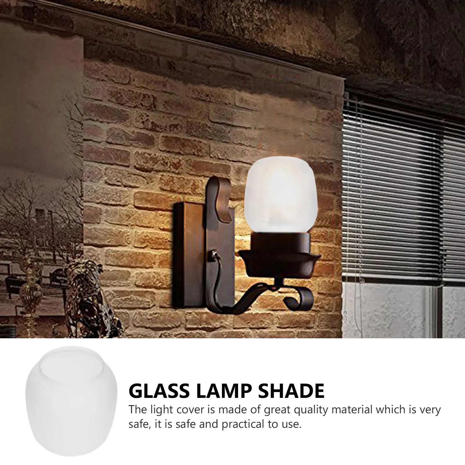 

Glass Frosted Lampshade Decorative Retro Wall Light Cover Soft Light Protector for Bedroom Living Room Home Wall Lamp