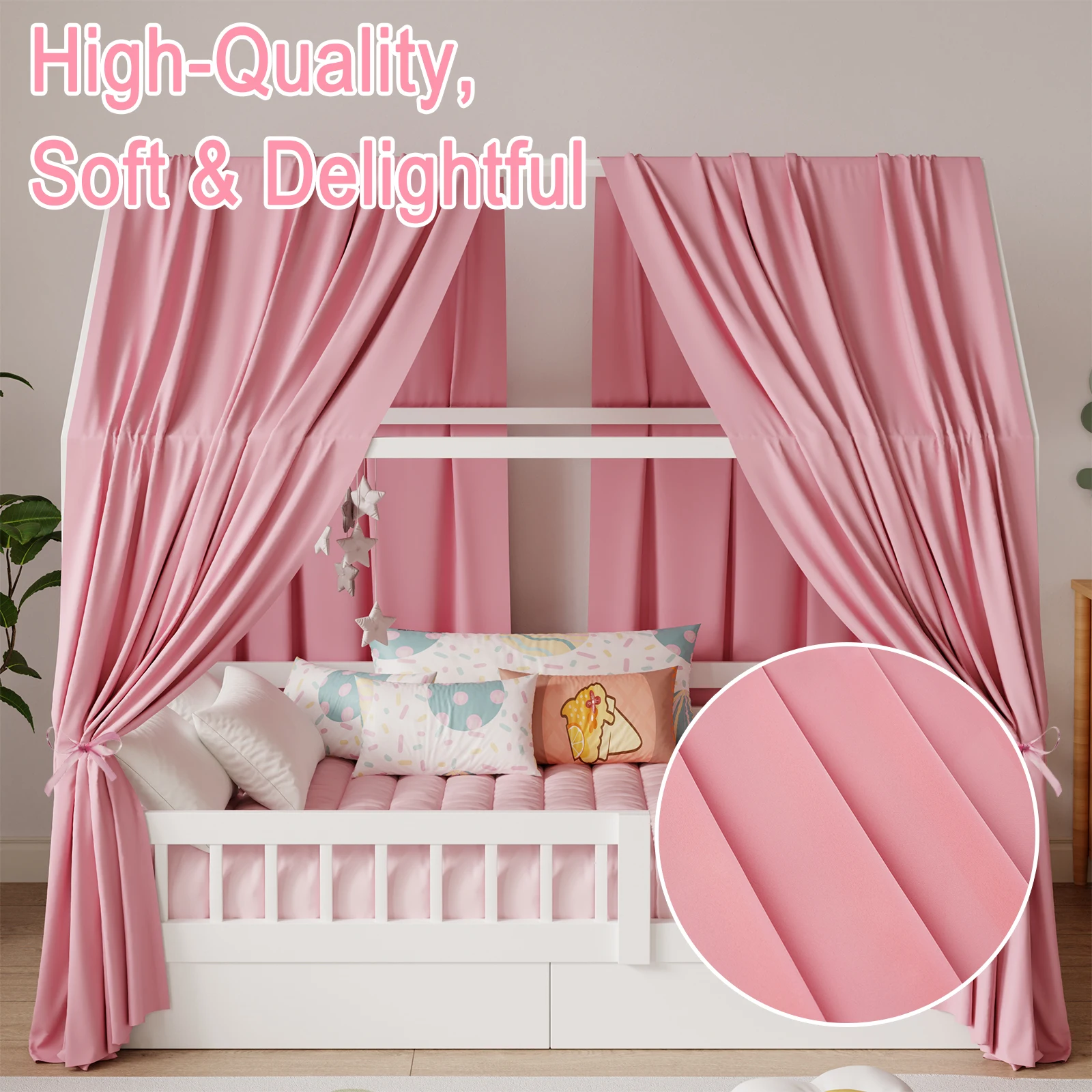 Bunk Bed Canopy 1/2-Piece Muslin Bunk Bed Canopy, Fabric Canopy for Bunk Beds Suitable for Bed Canopy, Bedroom Decoration