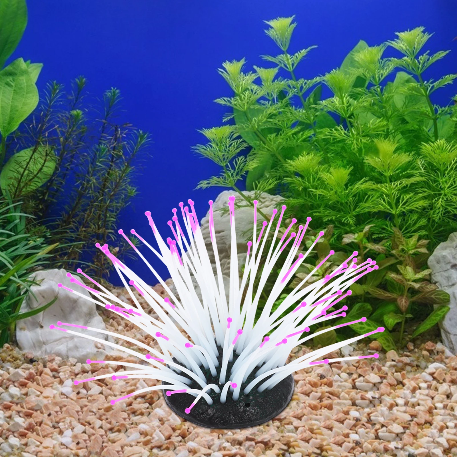 

Luminous Silicone Sea Anemone Aquarium Ornament Realistic Fish Tank Landscape Decor Safe for Fish Non-Fading Home Decor
