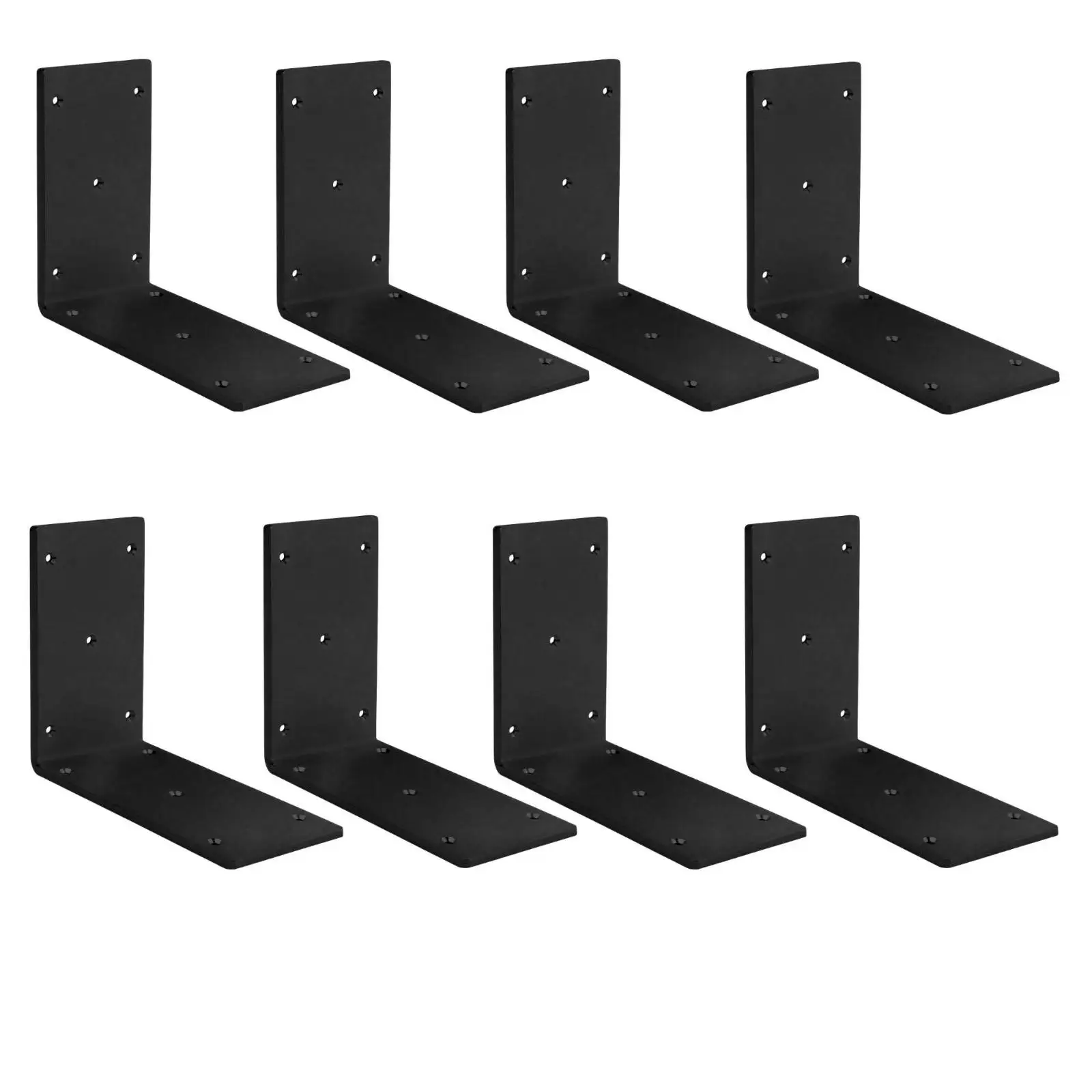 8 Pieces L-Shaped Right-Angle Bracket Heavy-Duty Right Angle Bracket Powder-Coated Carbon Steel Corner Support for DIY