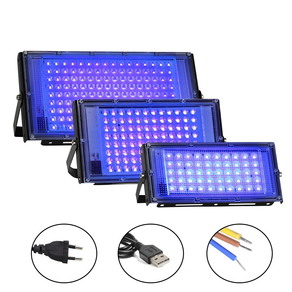 

395nm 400nm Blacklight LED UV Floodlight Ultraviolet Stage Lamp 50/96/144 LEDs Stage Waterproof Disco Party Stage Back Light