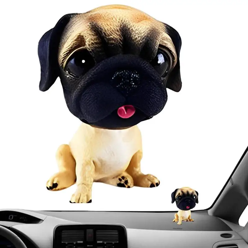 Car Dashboard Decorations Dog Shaking Head Doll High Emulation Cute Resin Dog Statue Creative Nodding Dog Ornament For Kids Toy