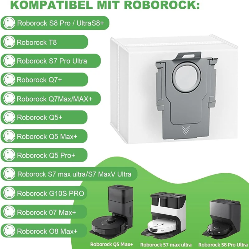 

Promotion!20Pcs Vacuum Cleaner Bags For Roborock S8 Pro Ultra,S8+,S7 Maxv Ultra,S7 Pro Ultra,Q7+,Q5,Vacuum Cleaner Suction Stati