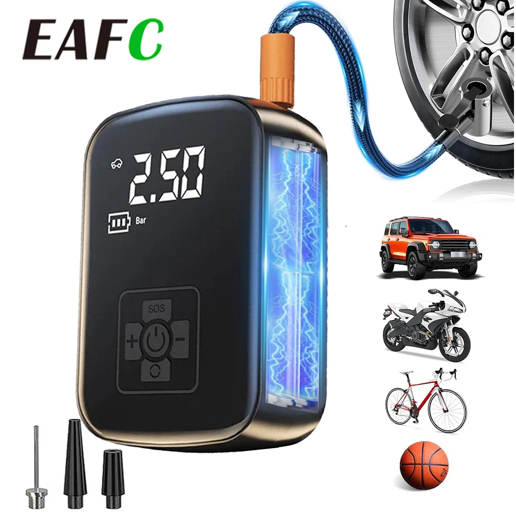 EAFC 150PSI Inflador de neumáticos compresor de aire portátil bomba de aire inalámbrica neumáticos bomba de aire con luz LED inflador eléctrico de bola de neumáticos