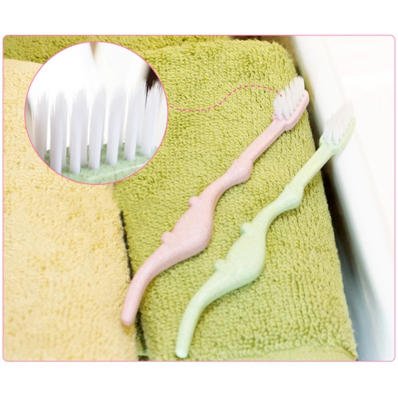 Brosse à dents pour bébé, paille blé naturelle, dessin animé, enfants en bas âge, nouveau-né, soins bucco-dentaires