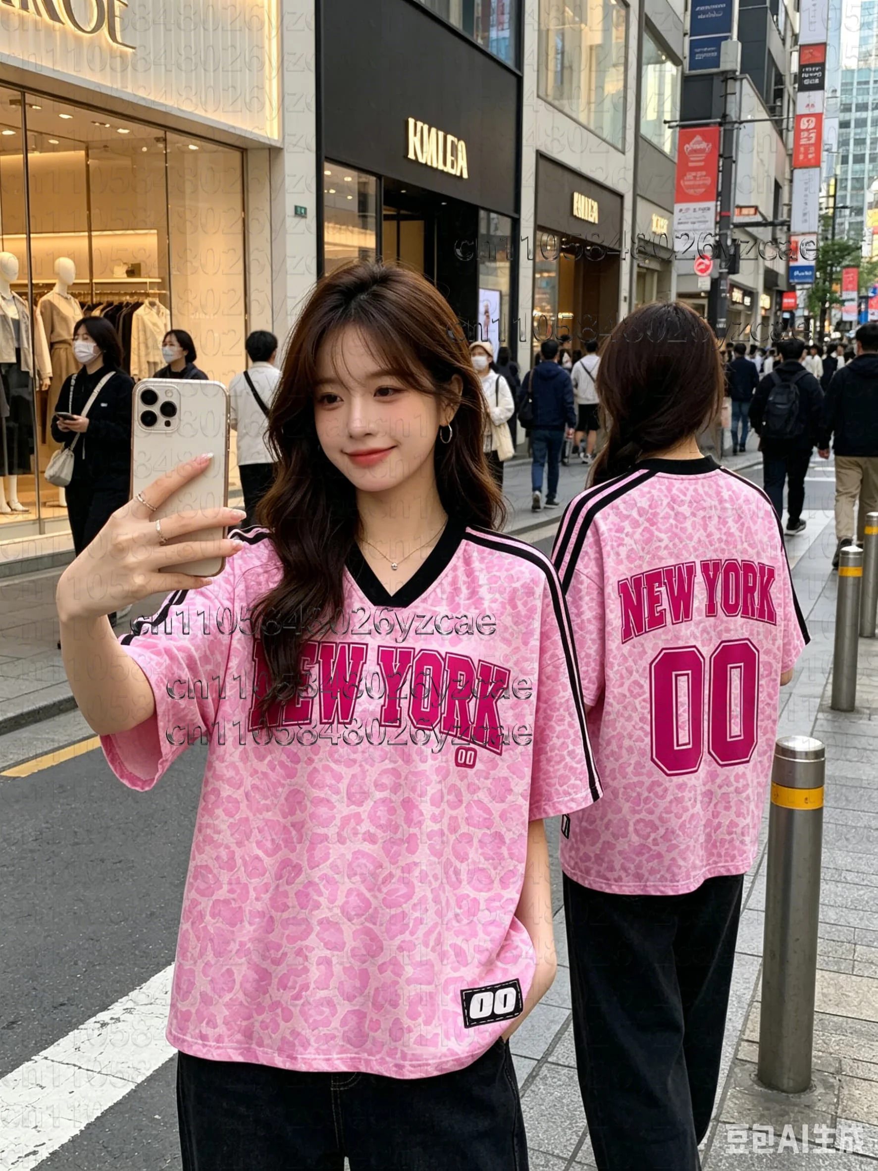 Retro Pink Leopard Pattern Women's T-shirt Summer Quick Drying Breathable Loose Large Casual Printed Short Sleeve T-shirt