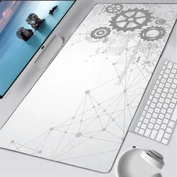 White Gaming Mouse Pad Table Rug Rubber Table Rug Keyboard Pad Table Mat Extended Pad Computer Office Carpet Desk Accessory Xxl