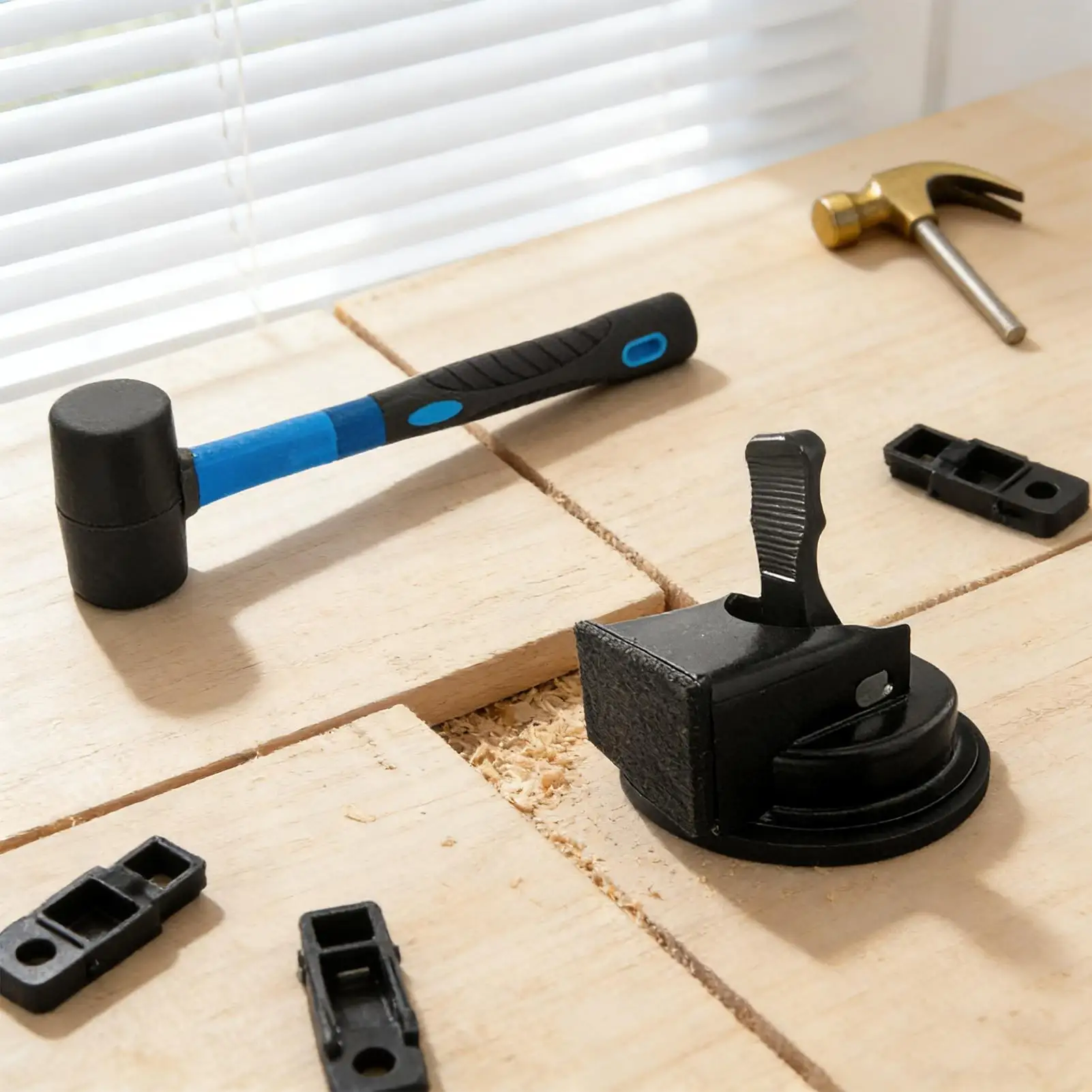 Floor Gap Fixer Tool Heavy Duty Crevice Scraper with Rubber Mallet Adjustable Fix Floor Gaps for Hardwood Dent Scratch Crack