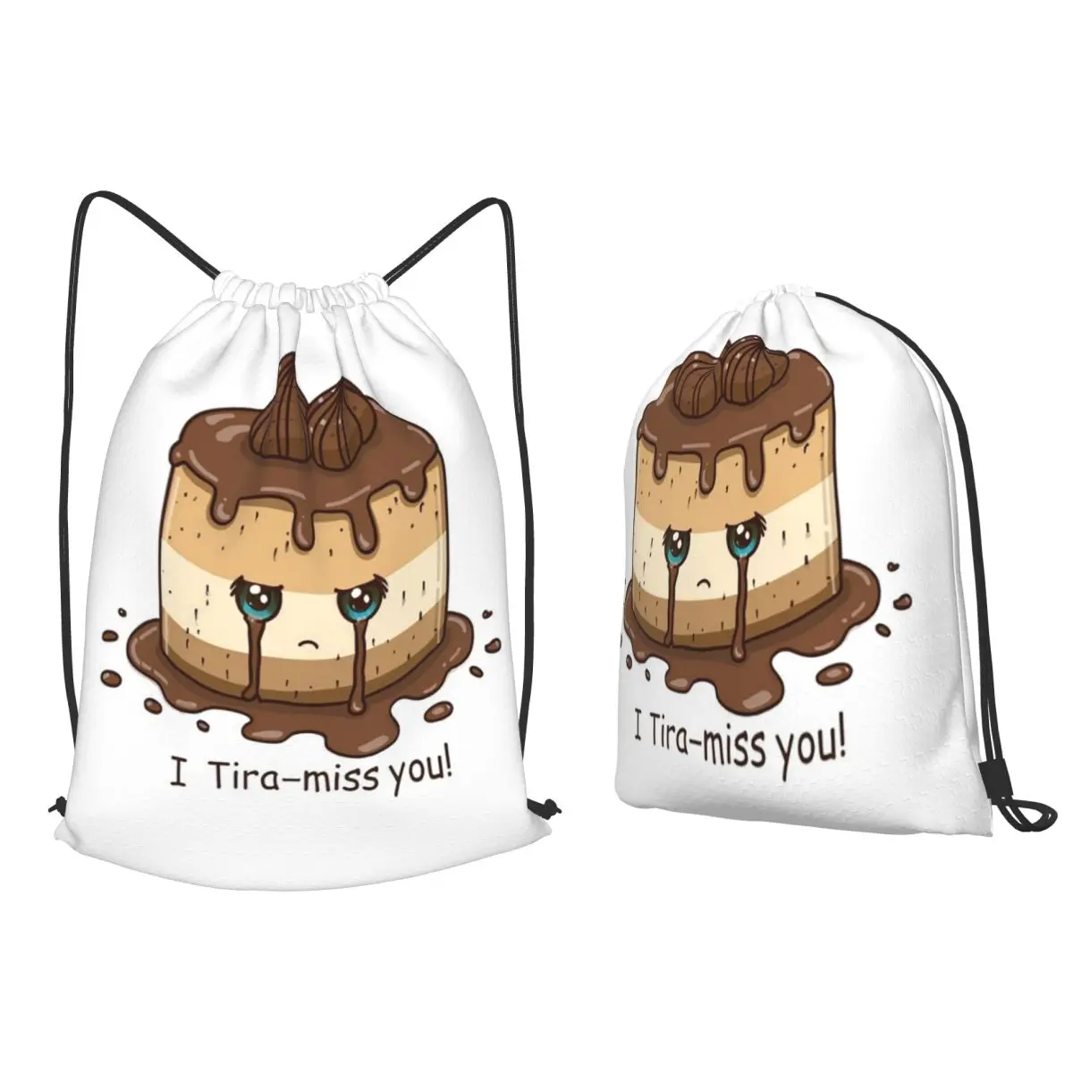I Tira-miss You! Backpacks Casual Drawstring Bags Sports Bag Book Bags for Travel Students