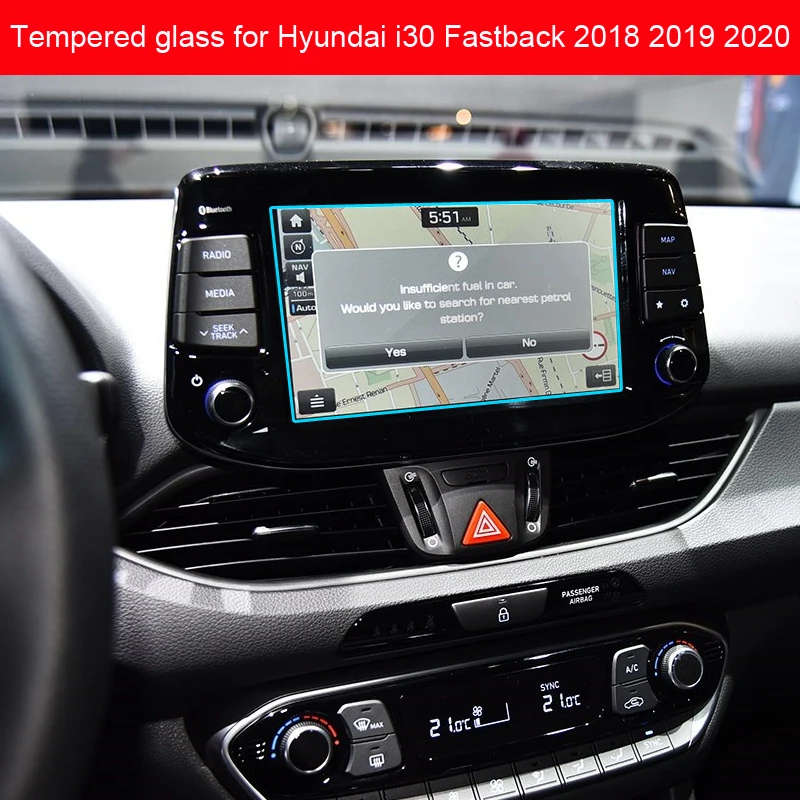 Anti-scratch Tempered glass Screen Protective film For Hyundai i30 Fastback N 2018 19 2020 Car GPS navigation