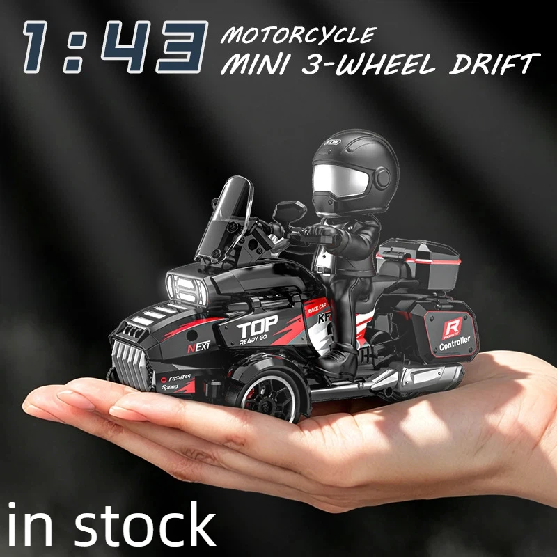 

2026 New 1/43 Remote-Controlled Three Wheeled Motorcycle Drift Car Retro Motorcycle Boys Racing Entry-Level Rc Model Toy Gift