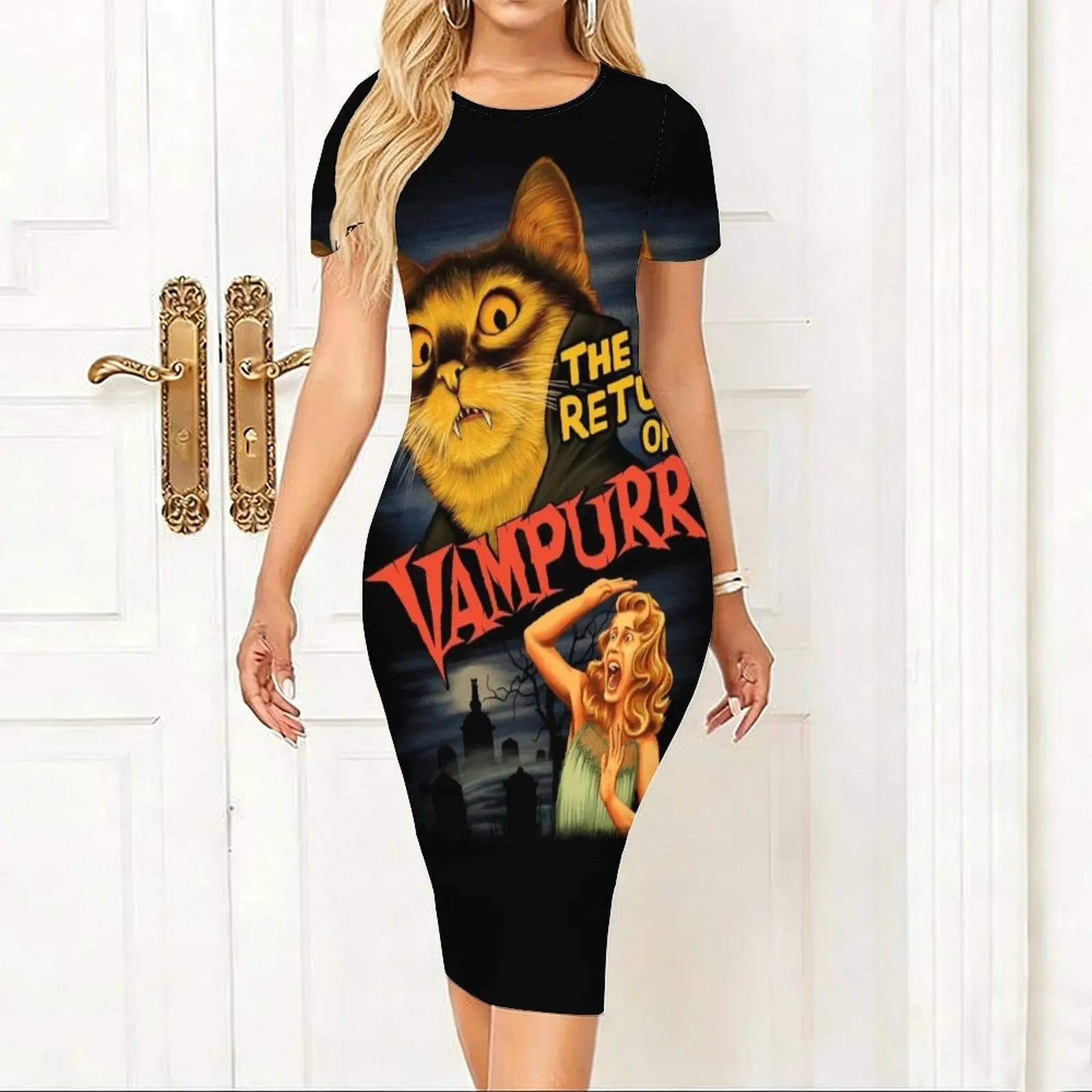The Return of Vampurr Women's Short sleeved Tight Hip hugging Skirt