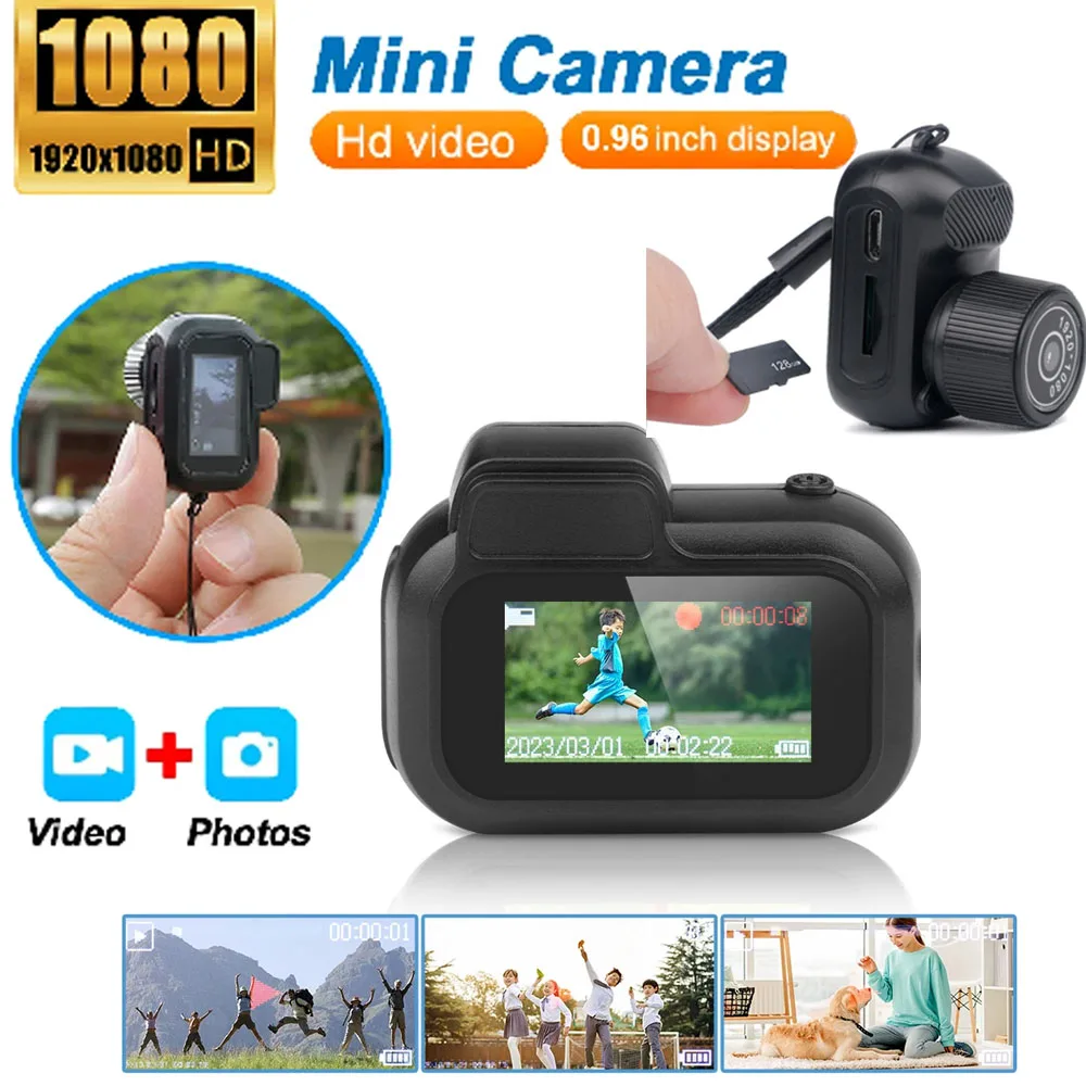 Y3000 Mini Camera 0.96in Screen CMOS Indoor Home Outdoor 1080P Sports Camera Portable Vintage Video Recorder Support TF Card