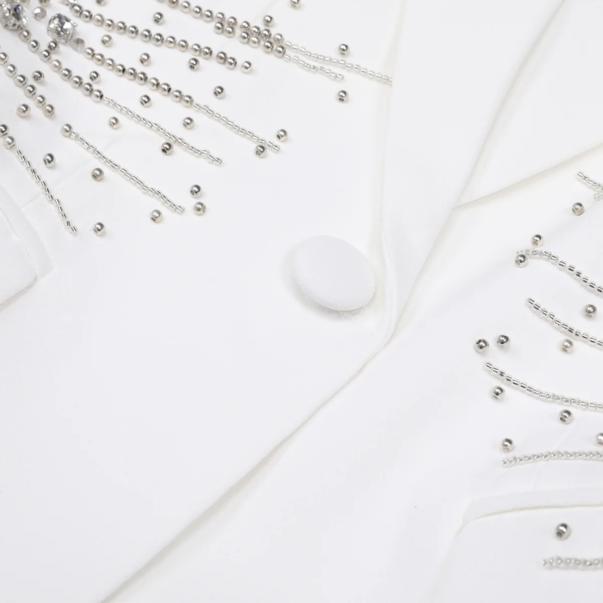 LEOSOXS ツーピース レディース セットアップ ラインストーン装飾ブレザー＆テーラードパンツ 永遠の高級感と洗練されたスタイル 2025