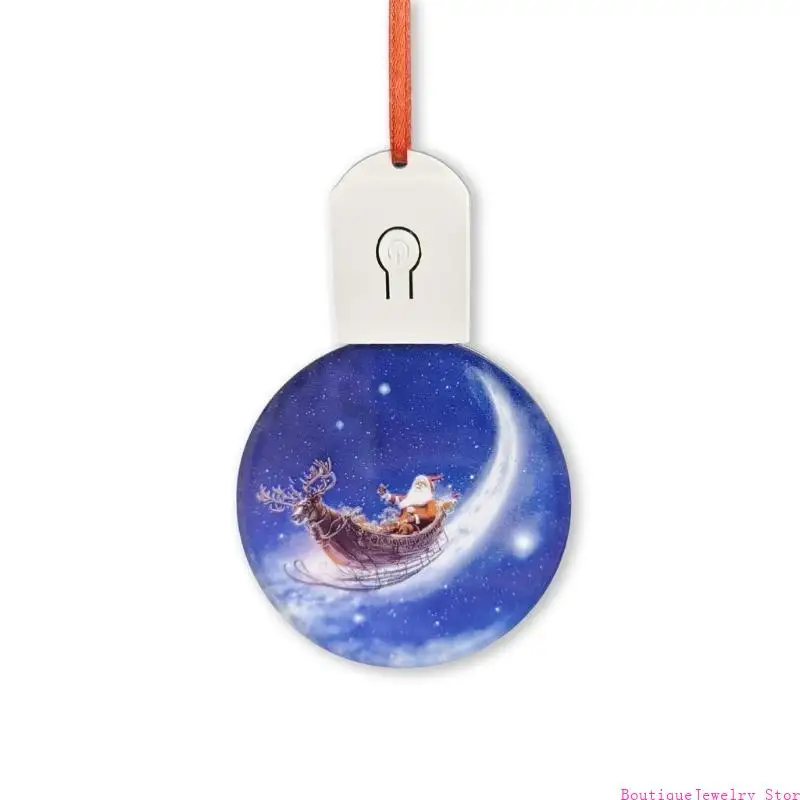 E1PE Thermal Sublimation Acrylic Light Pendant Thermal Transfer Christmas Pendant Acrylic Pendant with Red Hanging Rope