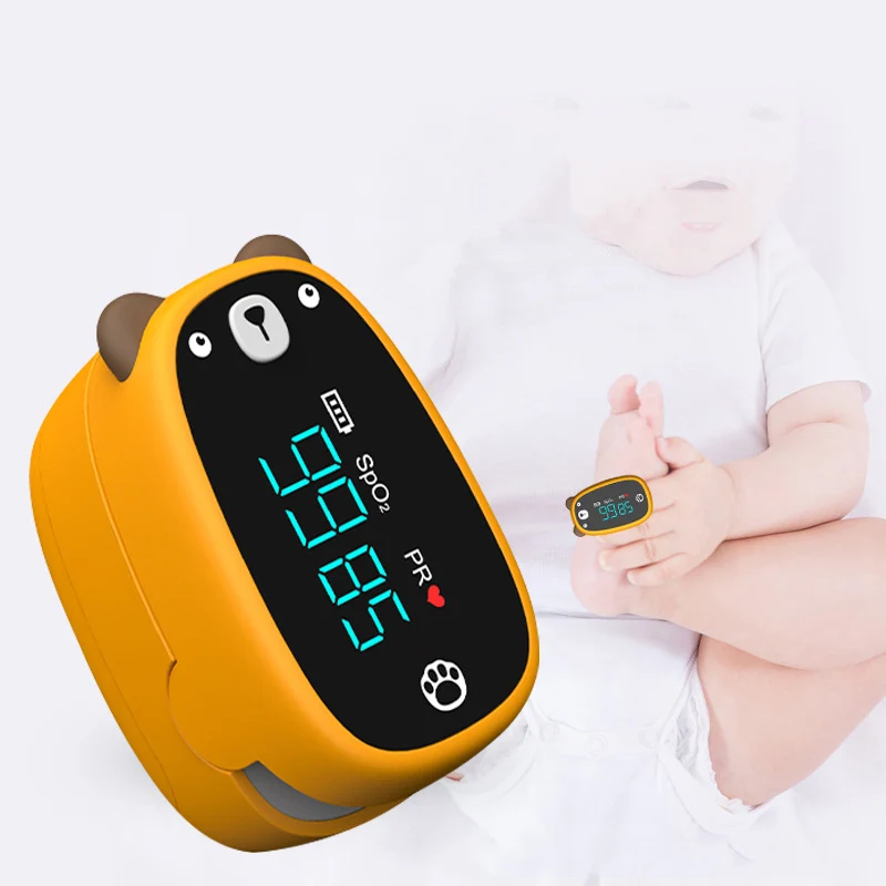 Medical Pulse Oximeter on the Finger Clip Heart Rate Monitor Pediatric Blood Oxygen Saturometer Oximetry for Baby Children SpO2