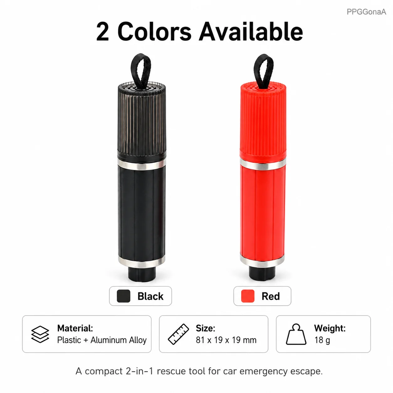 2-in-1 Car Emergency Window Breaker Seat Belt Cutter, Portable Tungsten Steel Safety Hammer Vehicle Escape Rescue Tool