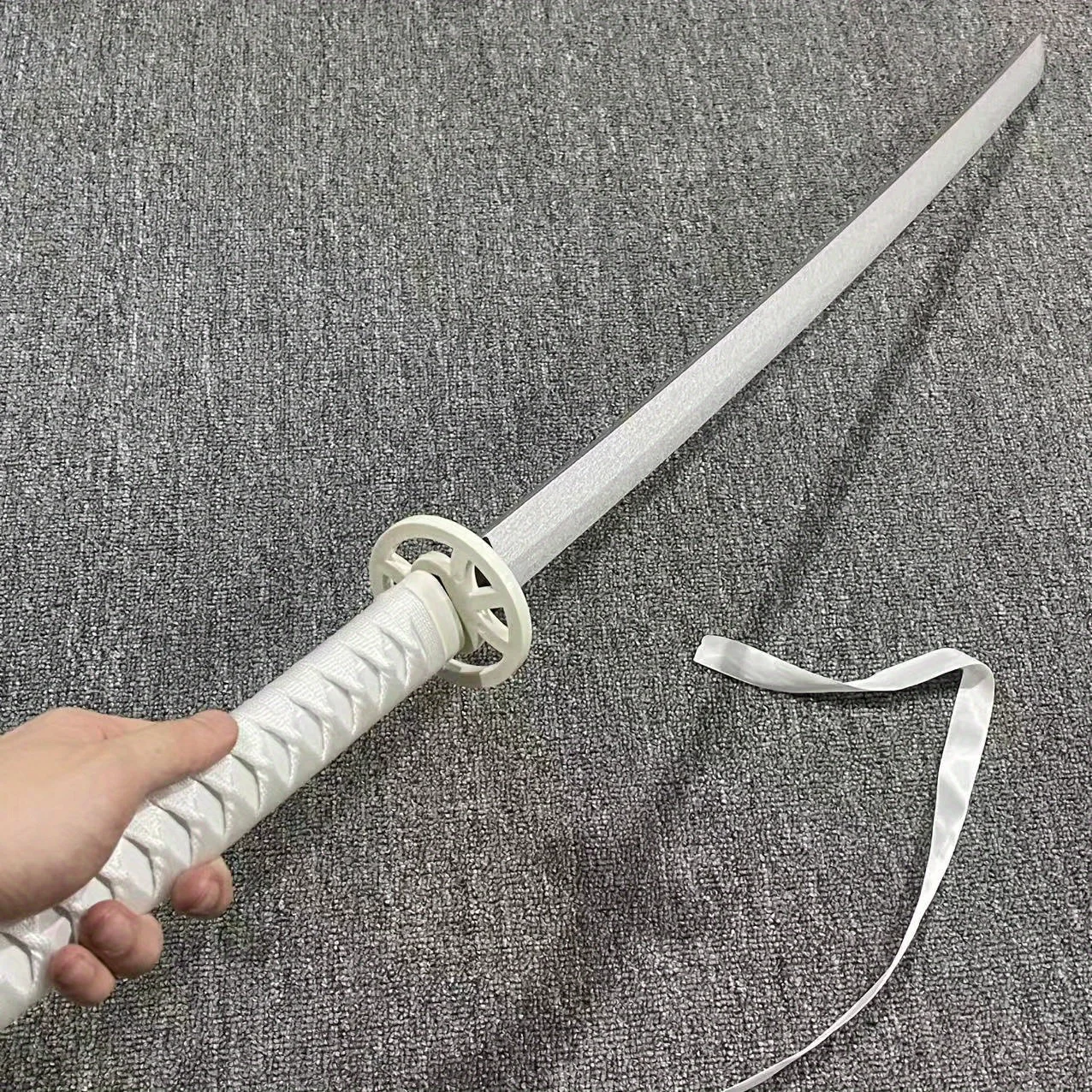 40in Rukia White Katana Original Samurai Sabre Bleach Anime Sword Cosplay Prop Real Size Japanese Katana Ninja Knife Decor Gift