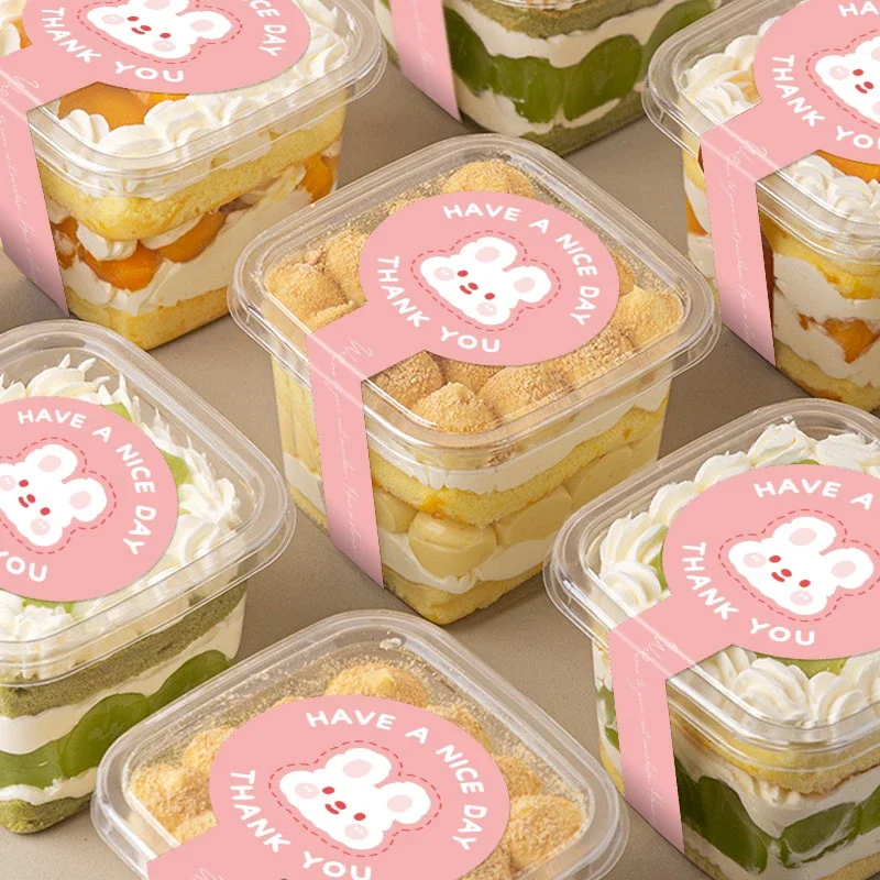 

100pcs Long Strip Self-Adhesive Handmade Stickers Packaging Sealing Labels for Biscuit Cake Baking Decoration Box Seal