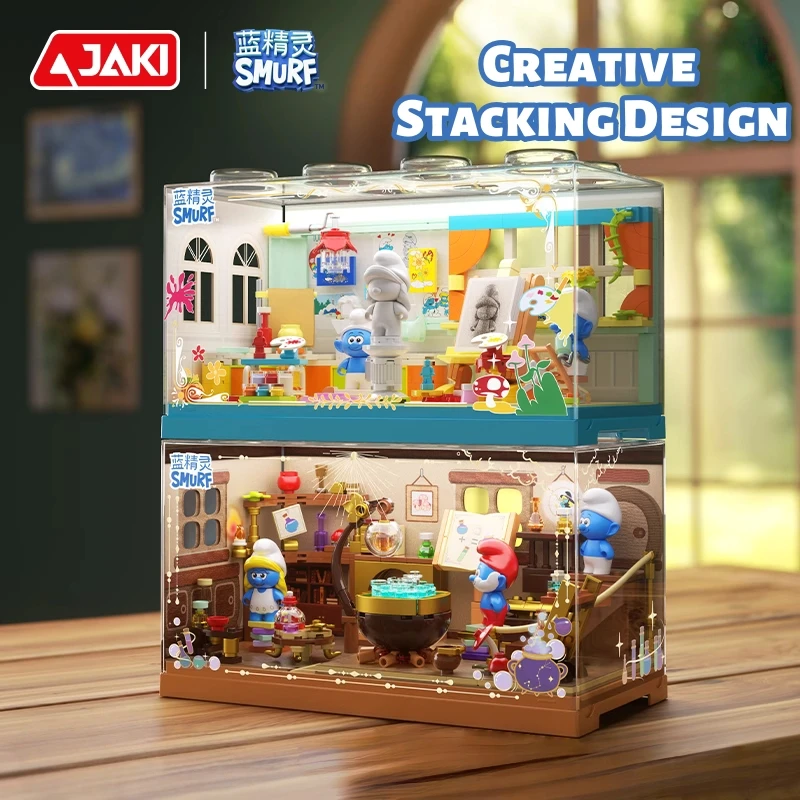 

Конструктор JAKI: Милые Смурфики, Набор для сборки, Мелкие детали, Волшебный дом, Модель для раскрашивания, Украшения, Подарки