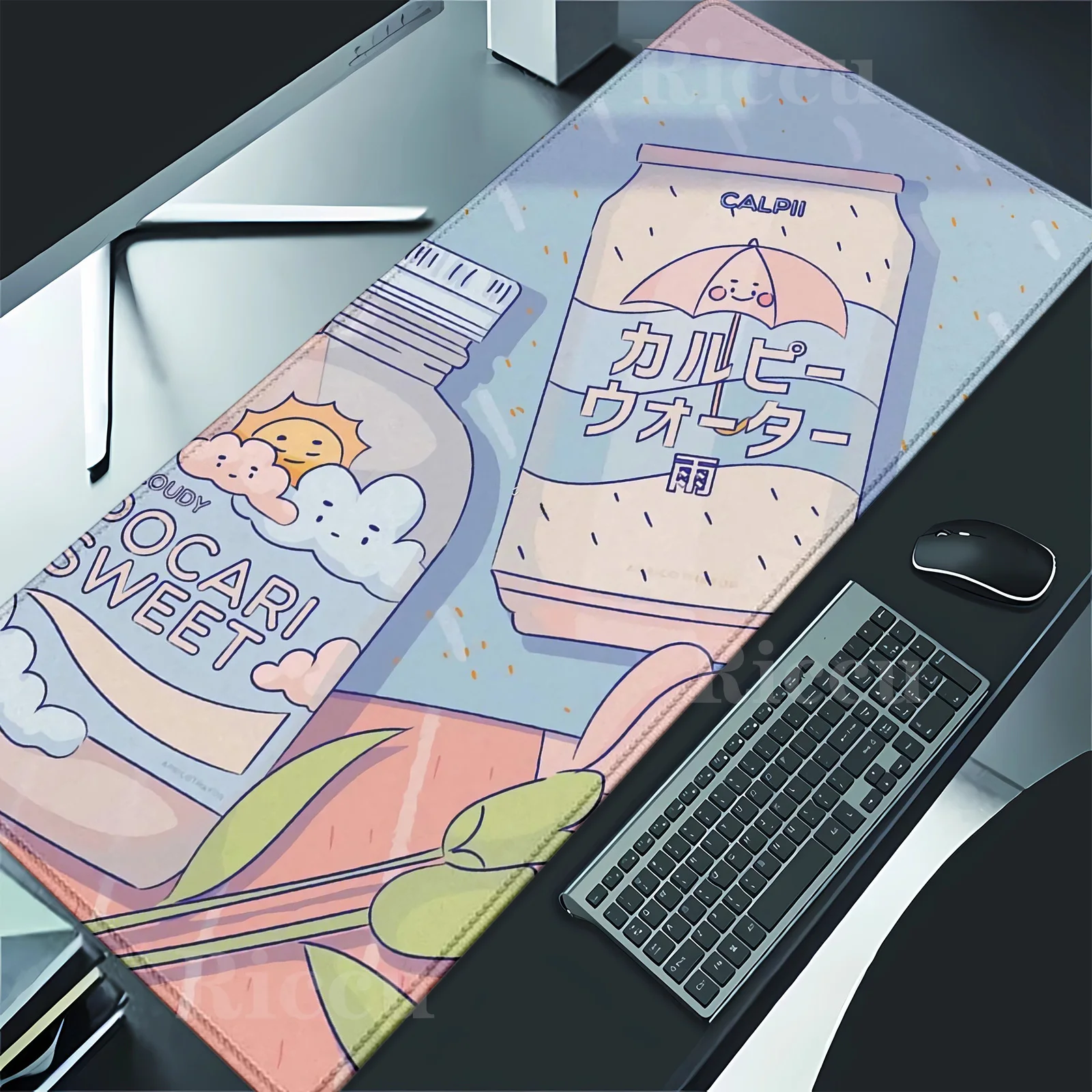 

Pink cartoon Flowers Large Cute Cat Mouse Mat Gaming Mousepad Big Gamer 900x400mm Rubber Keyboard Desk Mats HD teclado Mouse Pad