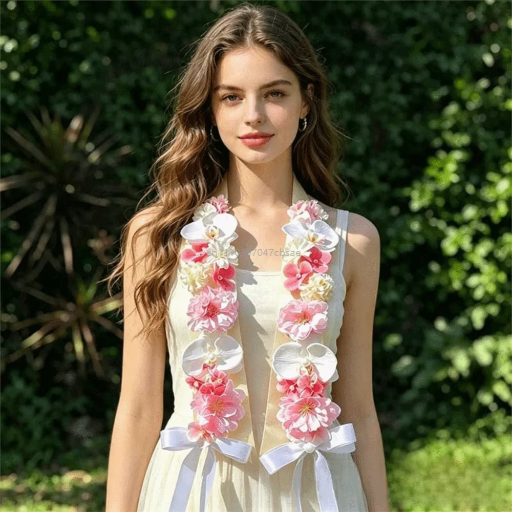 Wedding Floral Decorative Satin Flower Shawl Mixed Blooms Elegant Ornament Artificial Flowers Handmade Simulated Flower Scarf