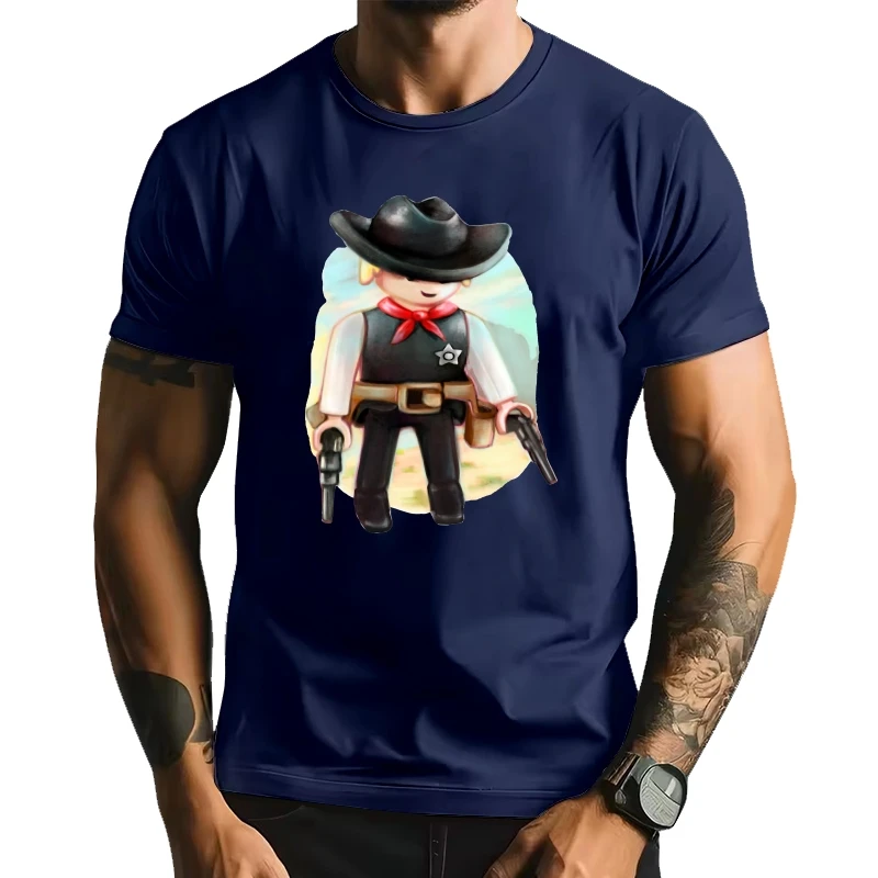

Sheriff T Shirt Sheriff Playmobil T-Shirt 100 Percent Cotton 5x Tee Shirt Fun Graphic Classic Man Short Sleeve Tshirt