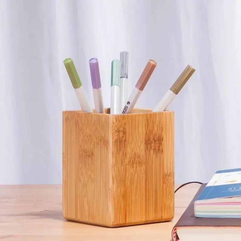 Simple Office Desktop Pen Holder, Stationery Organizer Box Square Large Capacity, Strong Durable, Smooth Polished, Safe to Touch