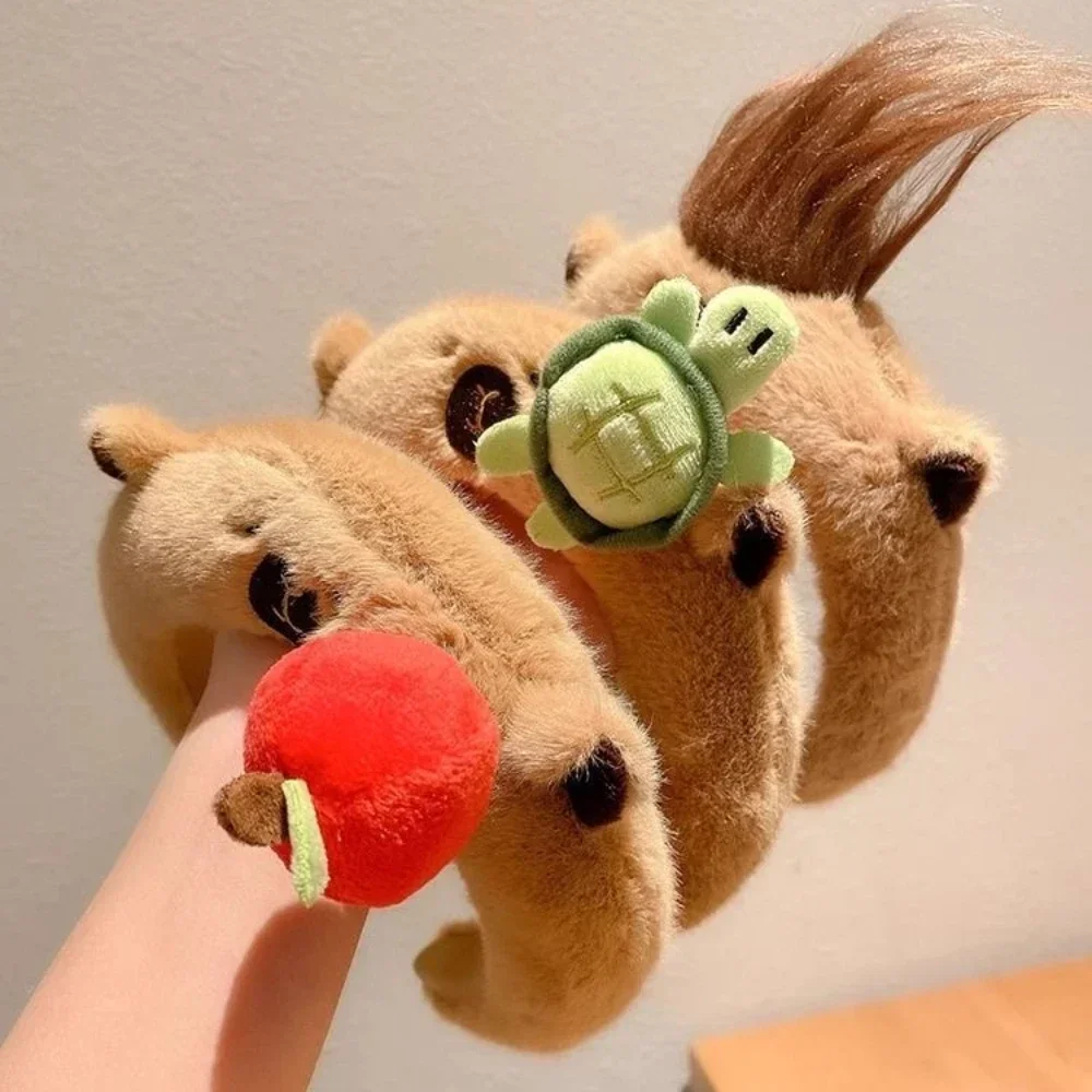1-10PCS Headband INS Plush Capebala Hair Hoop Capybara High Cranial Top Wash Headband Cute Hair Accessories for Children image 2