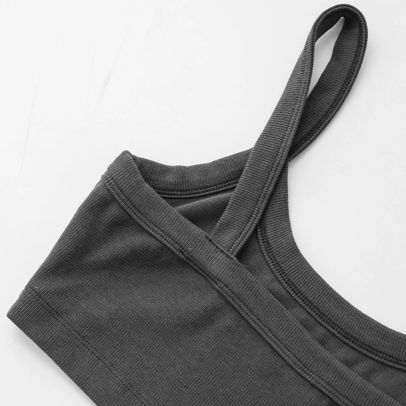 Gestrickte Baumwolle Frauen Rohr Top Stretchy Rippen Ärmellose Streetwear Schlank Weiß Crop Tops Sexy Sommer Tops Cami Femme – Detail 30