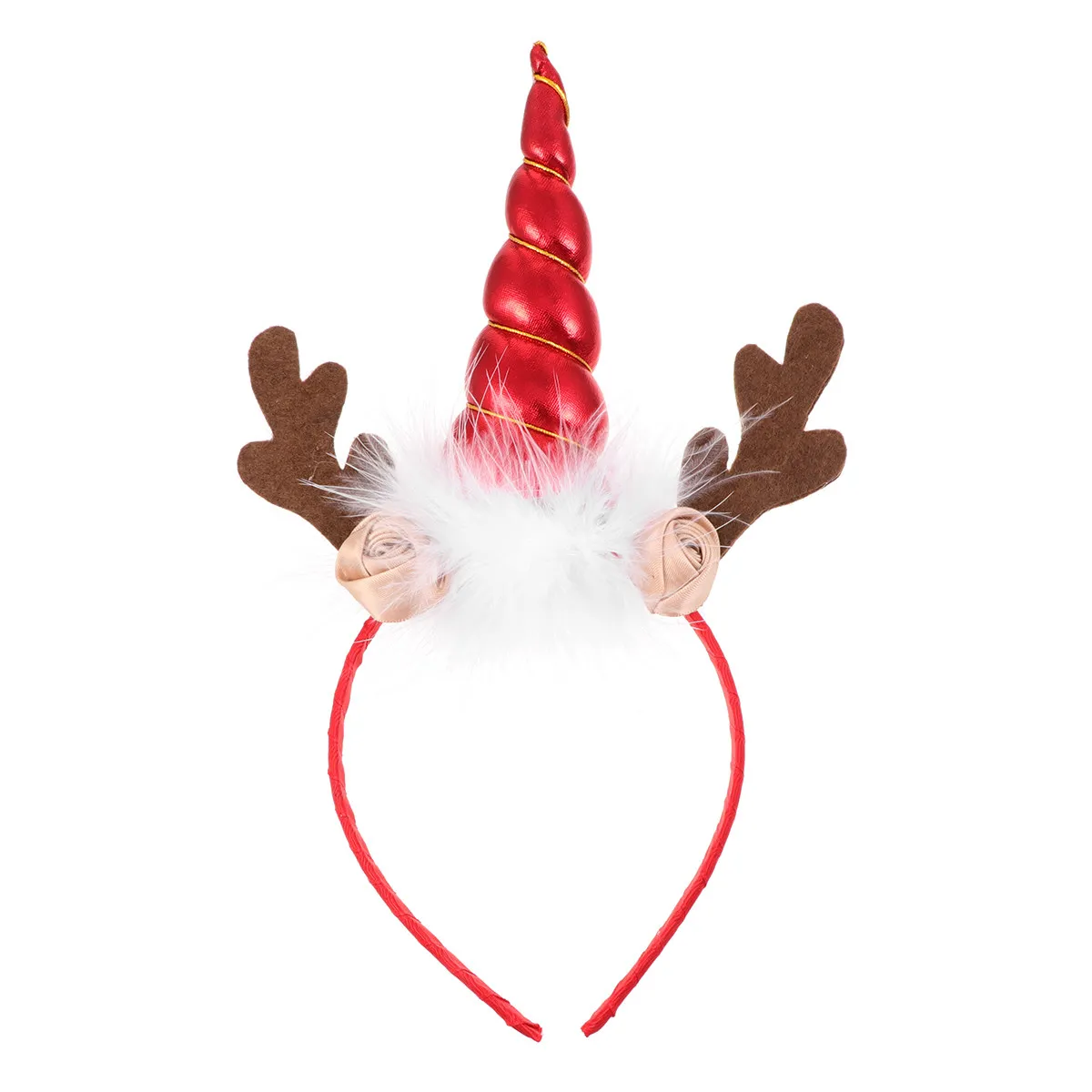 1Pcs Adorable Unicorn Horn Reindeer Antlers Hair Band Women Fashion Headband Christmas Party Festival Photography Accessory Cute view 3