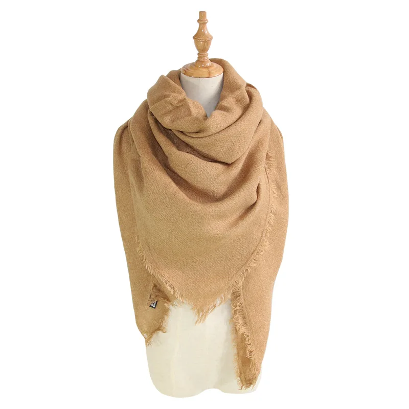 140cm Square Soft Women Scarf Solid Color Winter Warm Shawl Hijabs Blanket Wrap Pashmina Neckerchief Echarpe Bufanda Scarves