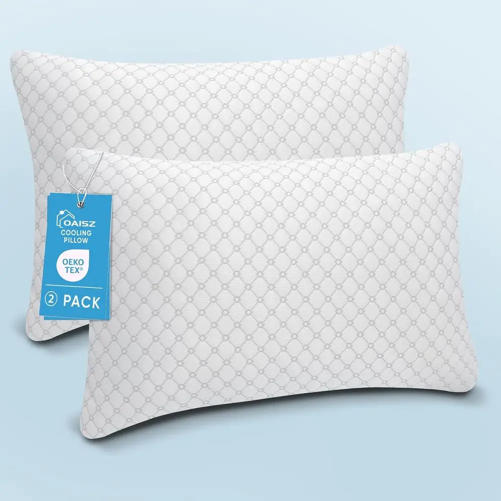 

Shredded Memory oam Pillows, Cooling Bed Pillows Queen Size Set o 2 or Sleng, Adjustable irm Pillows or Side Back and Stoh Sleep