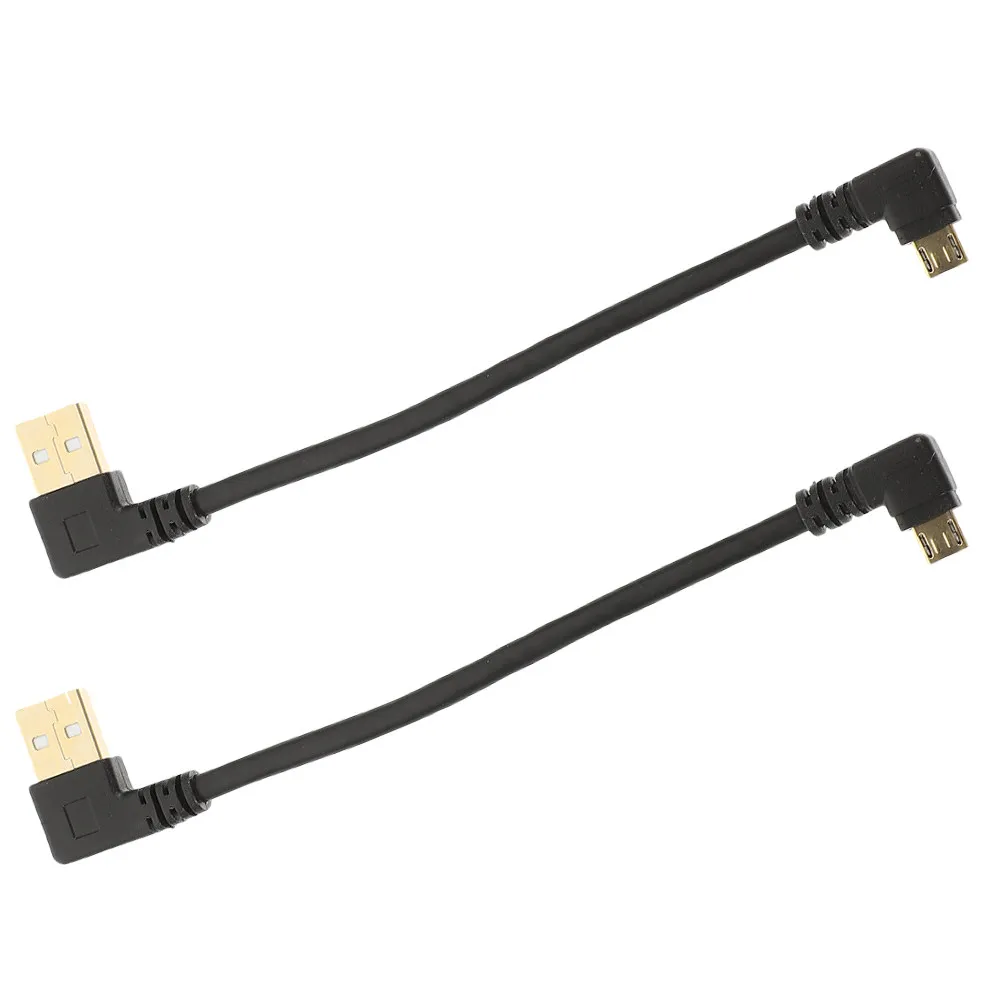 

2Pcs Short Micro USB Cable Right Angle 90 Degree Fast Charging Data Transfer Cable for Smartphones Tablets Cameras Office Car