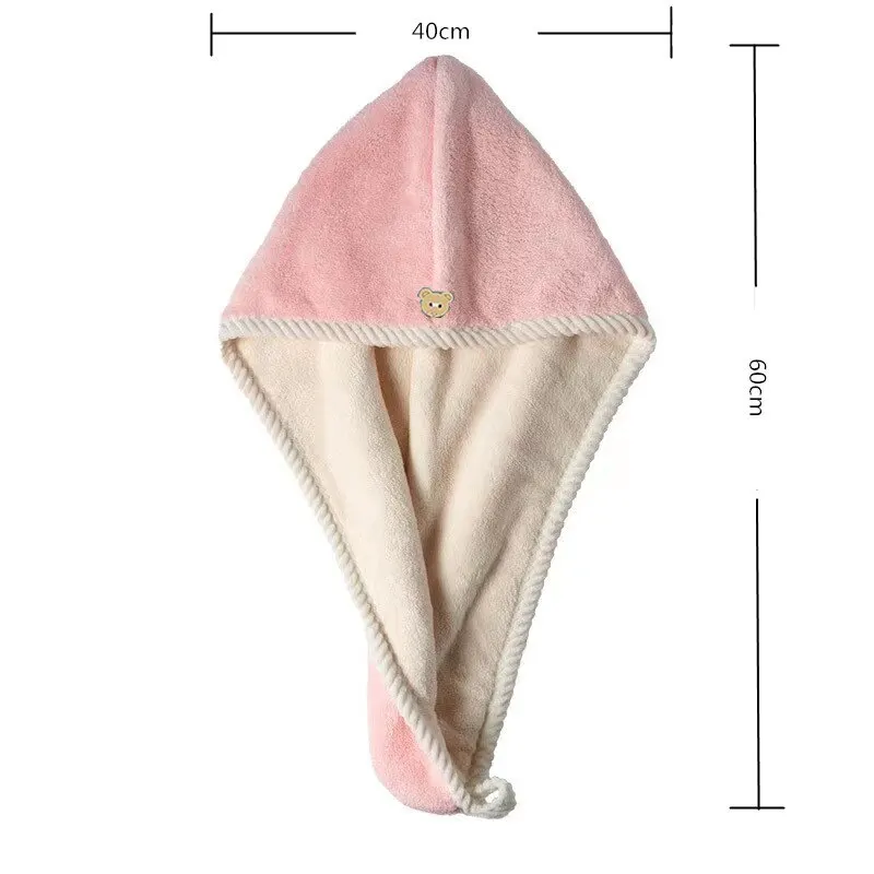 

Прочное впитывающее двойное толстое полотенце для волос, шапочка для сухих волос, двухсторонняя многоцветная быстросохнущая шапочка для ванны с рваными краями