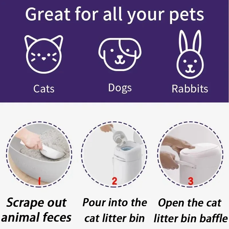 LitterLocker 3 Generation Garbage Bag Liners Large Thickened Cat Litter Bag Odor Proof Cats Trash Refill Bags Pet Supplies
