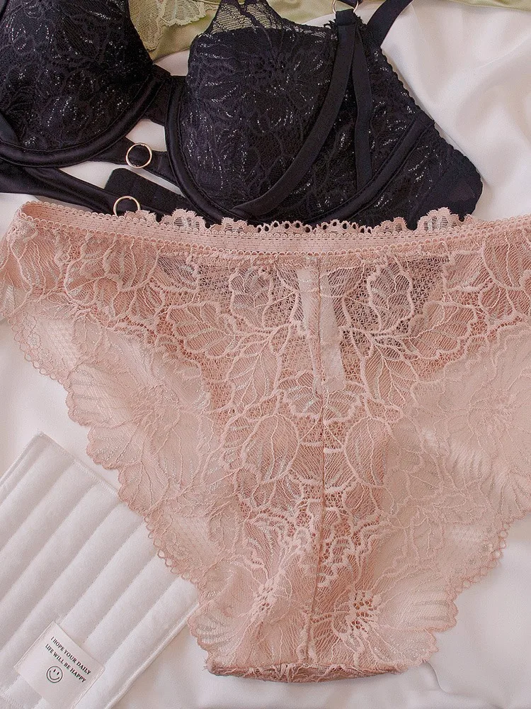 Balconette Lingerie Set French Lace - Underwire Lift Support for Petite, Delicate Sheer Bralette Tushy Comfort Sexy Lace Trim