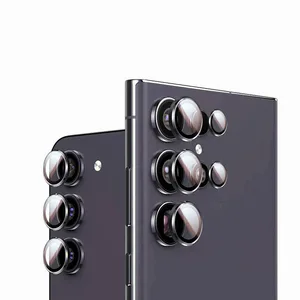 حلقة الكاميرا ماتيل لسامسونج Galxy S24 Ultra S23 FE Plus S24 + S22 S25 عدسة خلفية فائقة غطاء زجاجي مقسى غطاء خلفي واقي أعلى 10 مبيعات غطاء القضيب مع - No2