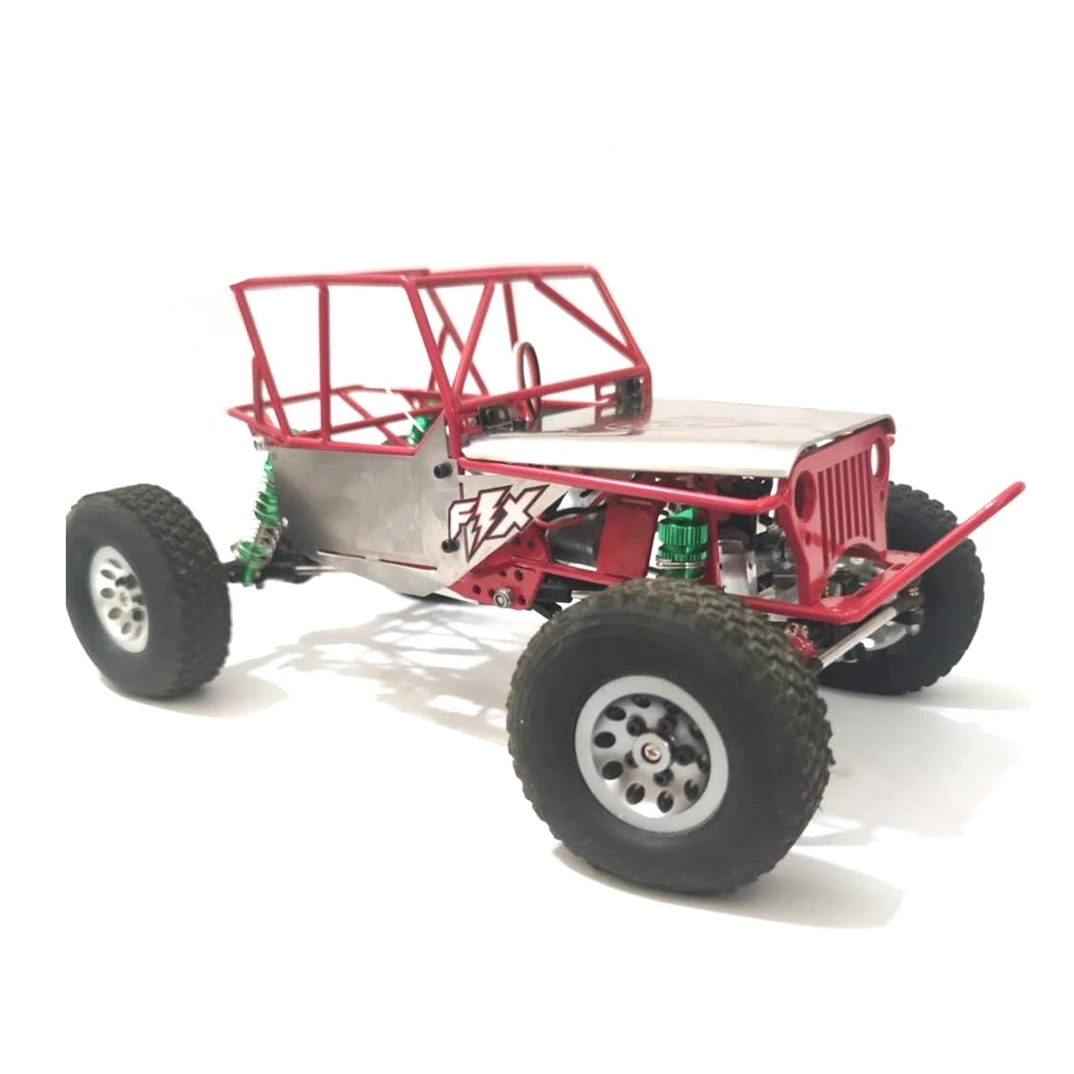 Full Tube Frame Metal Chassis Metal Body Roll Cage for WPL C14 C24 C24-1 1/16 RC Car Upgrade Parts,Red