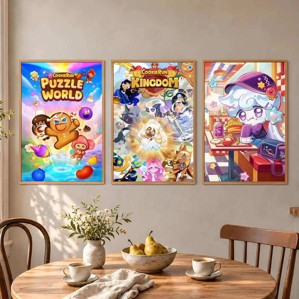 Game CookieRun Kingdom Pure Vanilla Poster Aesthetic Wall Art Poster HD Waterproof PP Self Adhesive Bedroom Dorm Room Decor