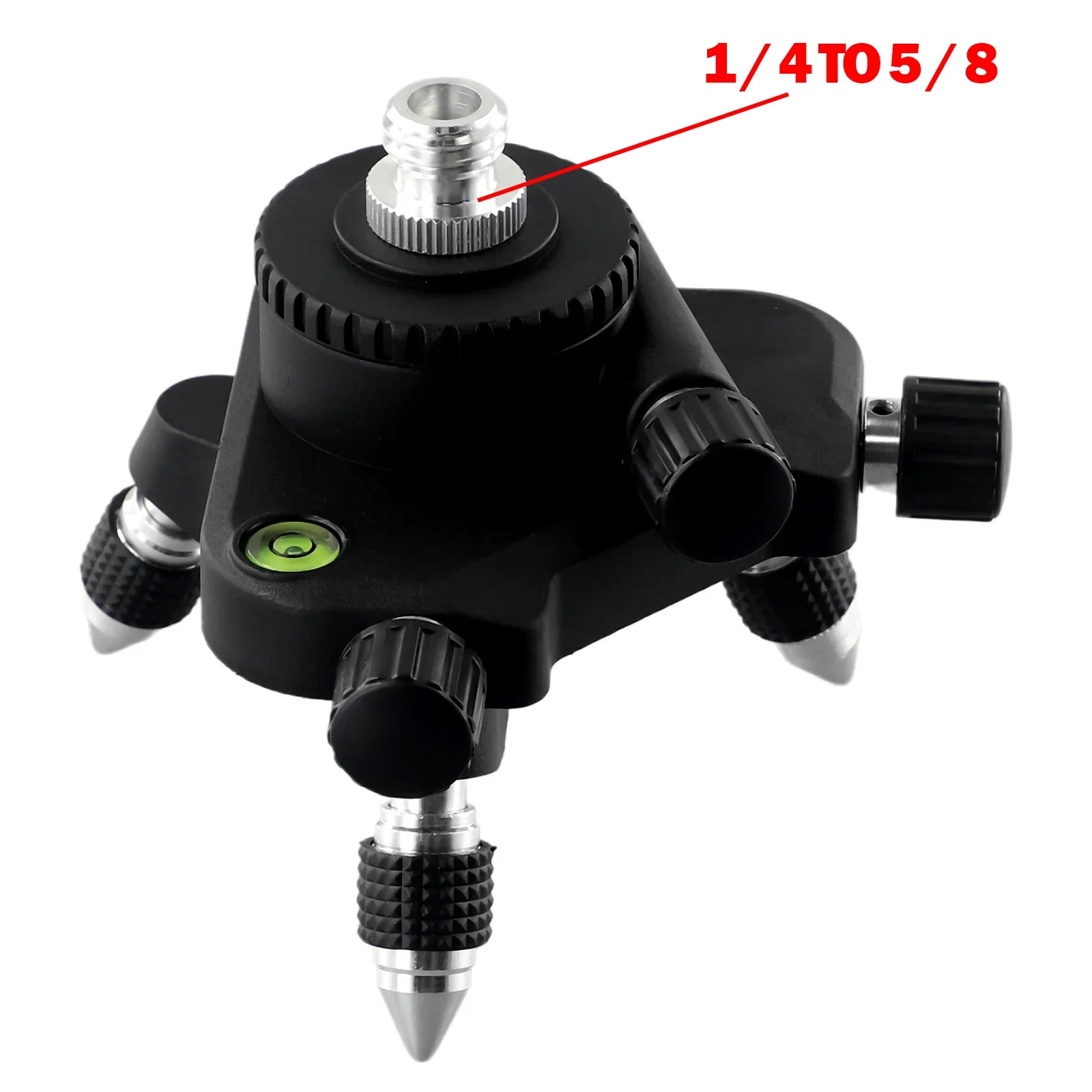 New Level Meter Bracket Tripod Aluminum Alloy+rubber Construction Tool Level Base 1/4 To 5/8 Accessories Rotation With Adapter