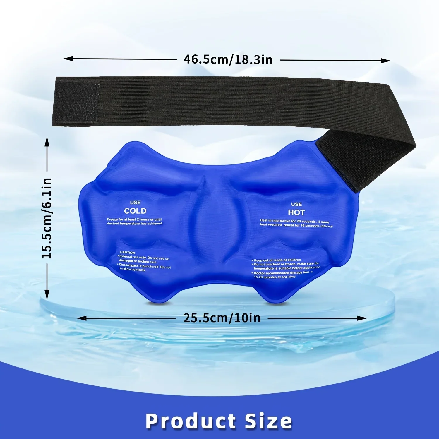 Reusable Dual-Side Nylon Ankle Ice Pack Wrap – Cold Compress for Swelling Care&Post-Activity Comfort, Personal Health & Wellness