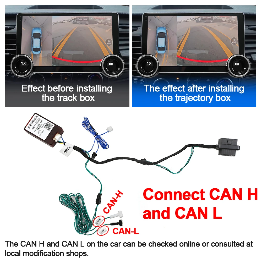 Carsanbo Dynamic Trajectory Tracking Line Guide Line Parking Line for Android Radio with 360 Degree Panoramic Function Track Box